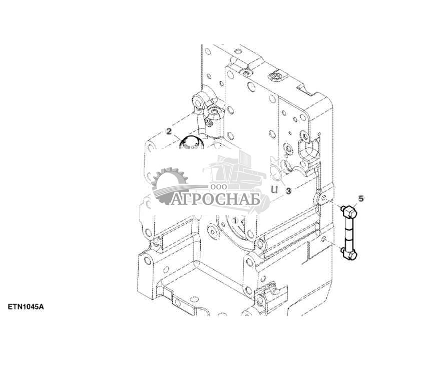 Заливная трубка, задний PTO 